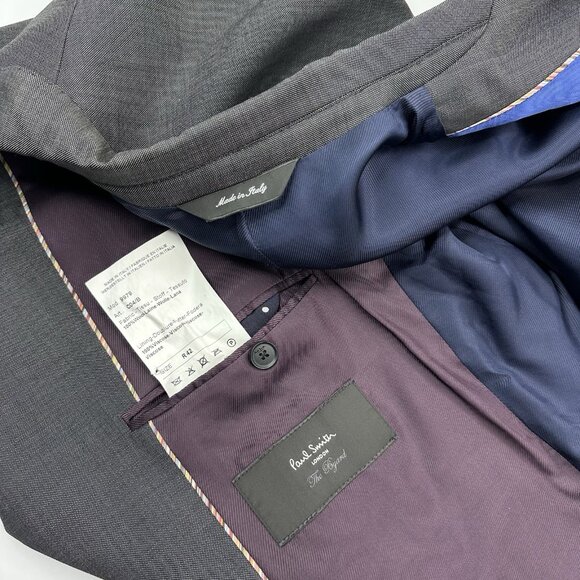Paul Smith Men's Gray The Byard Mini Check Slim Two Button Suit‎ Coat 42R/C41.25 - Picture 8 of 13